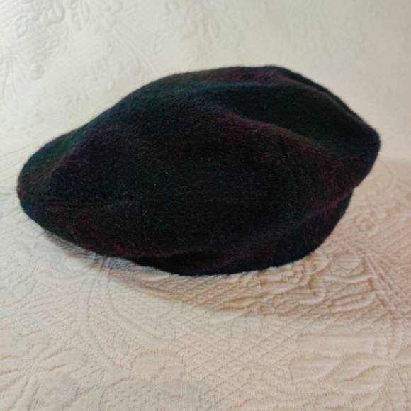 Moessmer Mohair And Wool Burgundy / Black Newsboy Cap Made In Italy - Picture 4 of 11